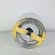 Applique, plafonnier Art déco globe en opaline et socle jaune