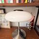 Tällbyn mushroom table lamp Ikea vintage white opaline glass chrome
