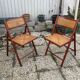 Pair of Italian folding chairs in vintage canning