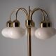 Vintage brass floor lamp with five opaline glass shades, mid-century, Czechoslovakia, 165 × 60 × 30 cm