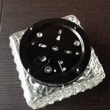 Square ceiling lamp structured glass / vintage 60s-70s