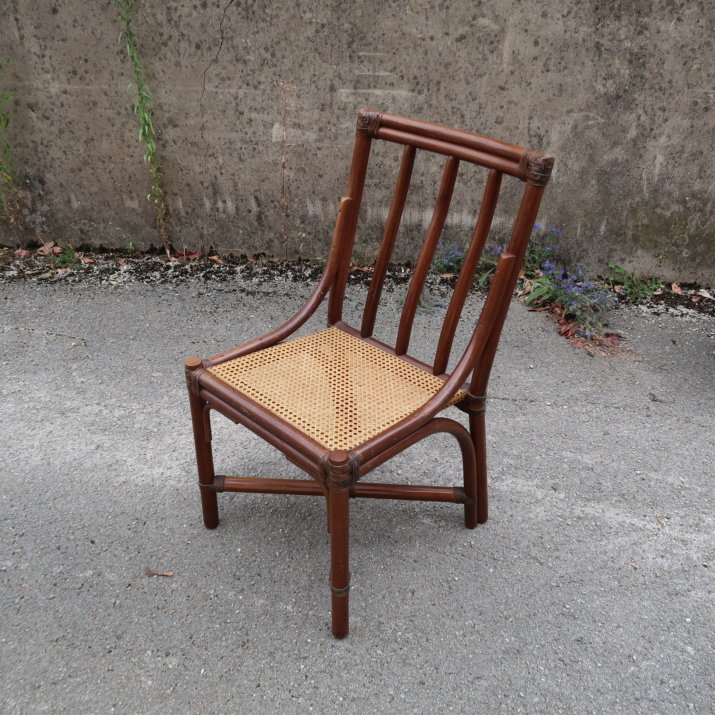 Office chair mc guire in bamboo and seat in cannage