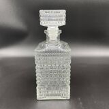 Vintage, whisky decanter, pitcher, bottle, square cap, diamond decoration, spikes, 1960s, 1970s