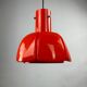 Red glass flower-shaped pendant by Glashütte Limburg.
