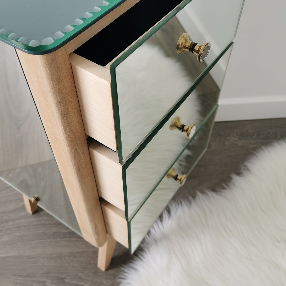 Vintage mirror bedside table