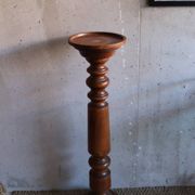 Vintage turned wooden column selette pedestal