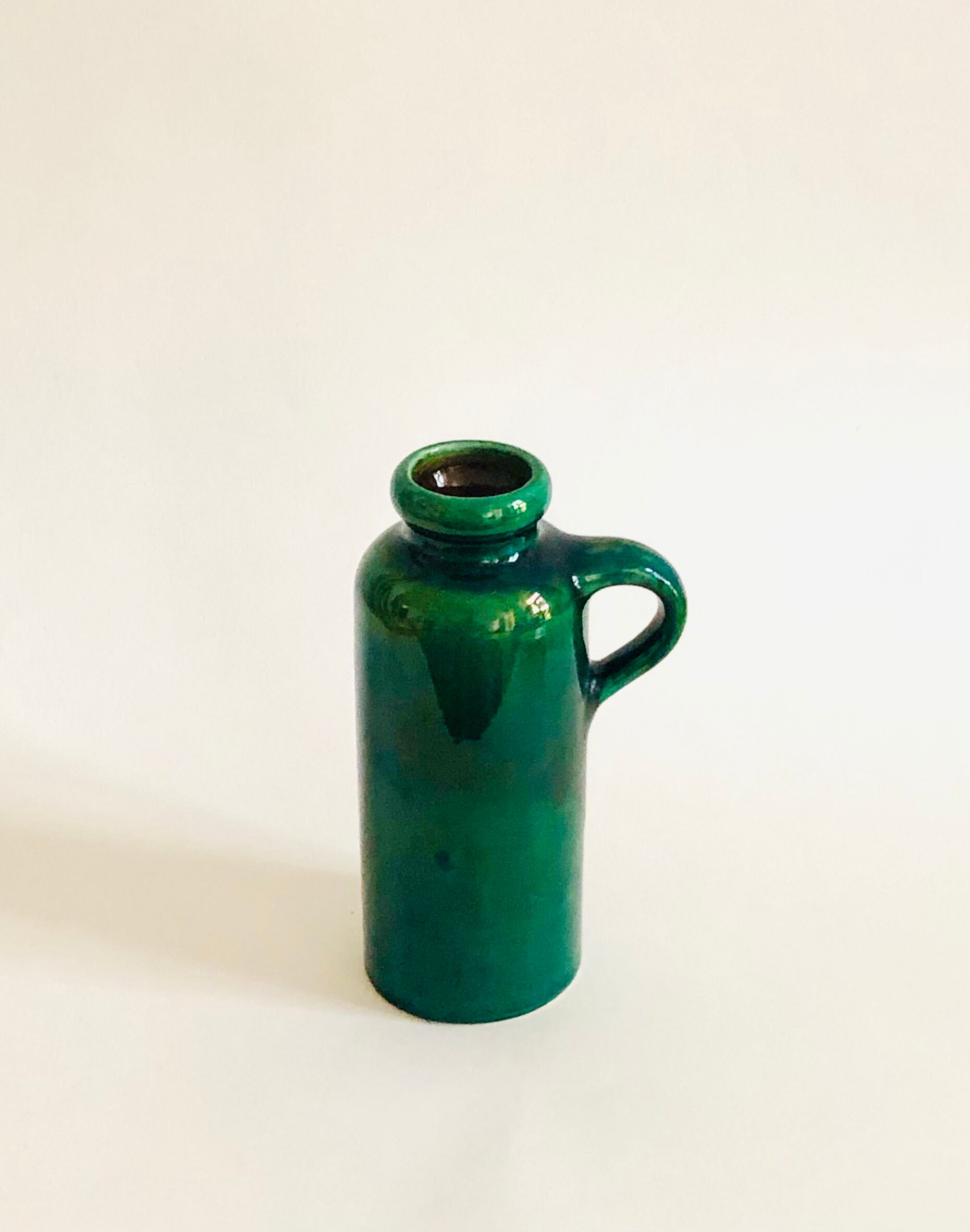 Soliflore vase in iridescent green ceramic West Germany