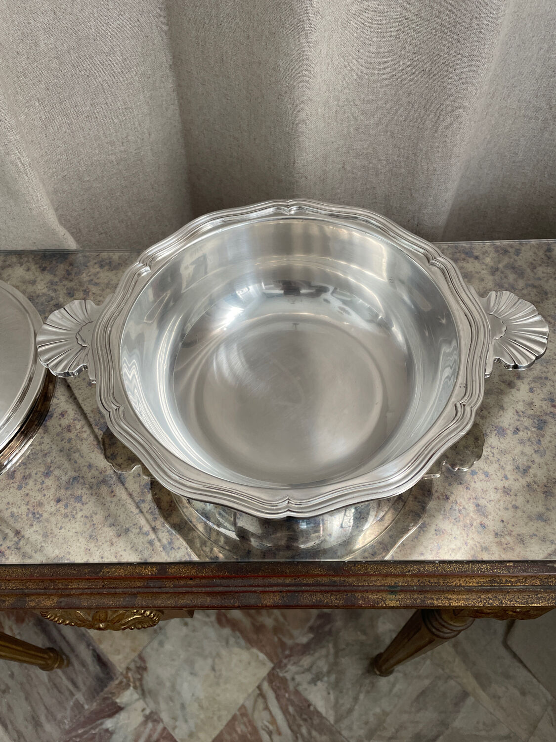 Vegetable Christofle silver metal Louis XV style "net/Chinon