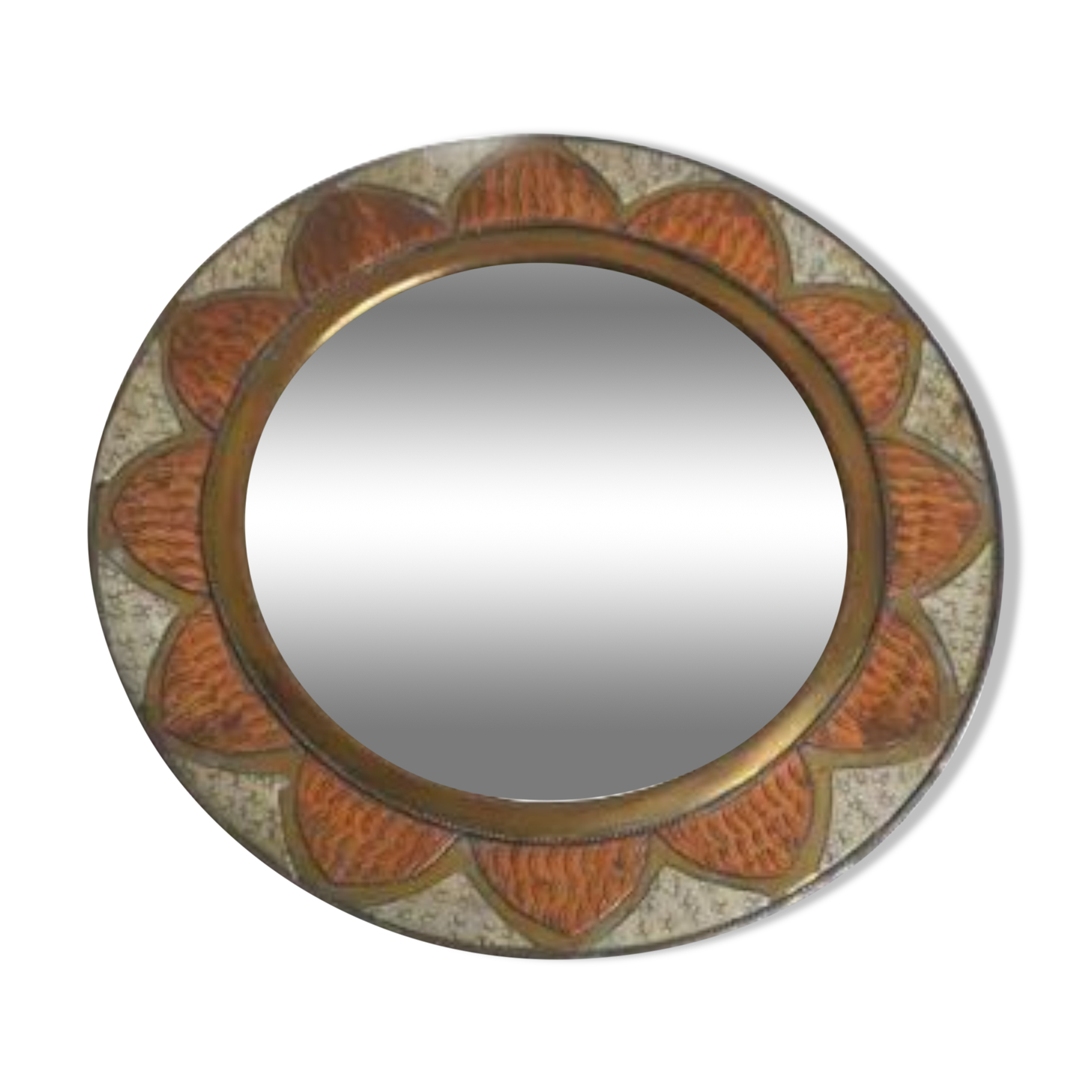 Moroccan copper and brass mirror