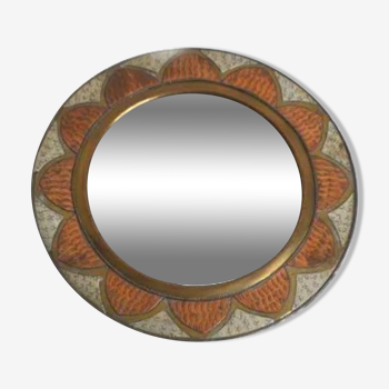 Miroir marocain cuivre et laiton