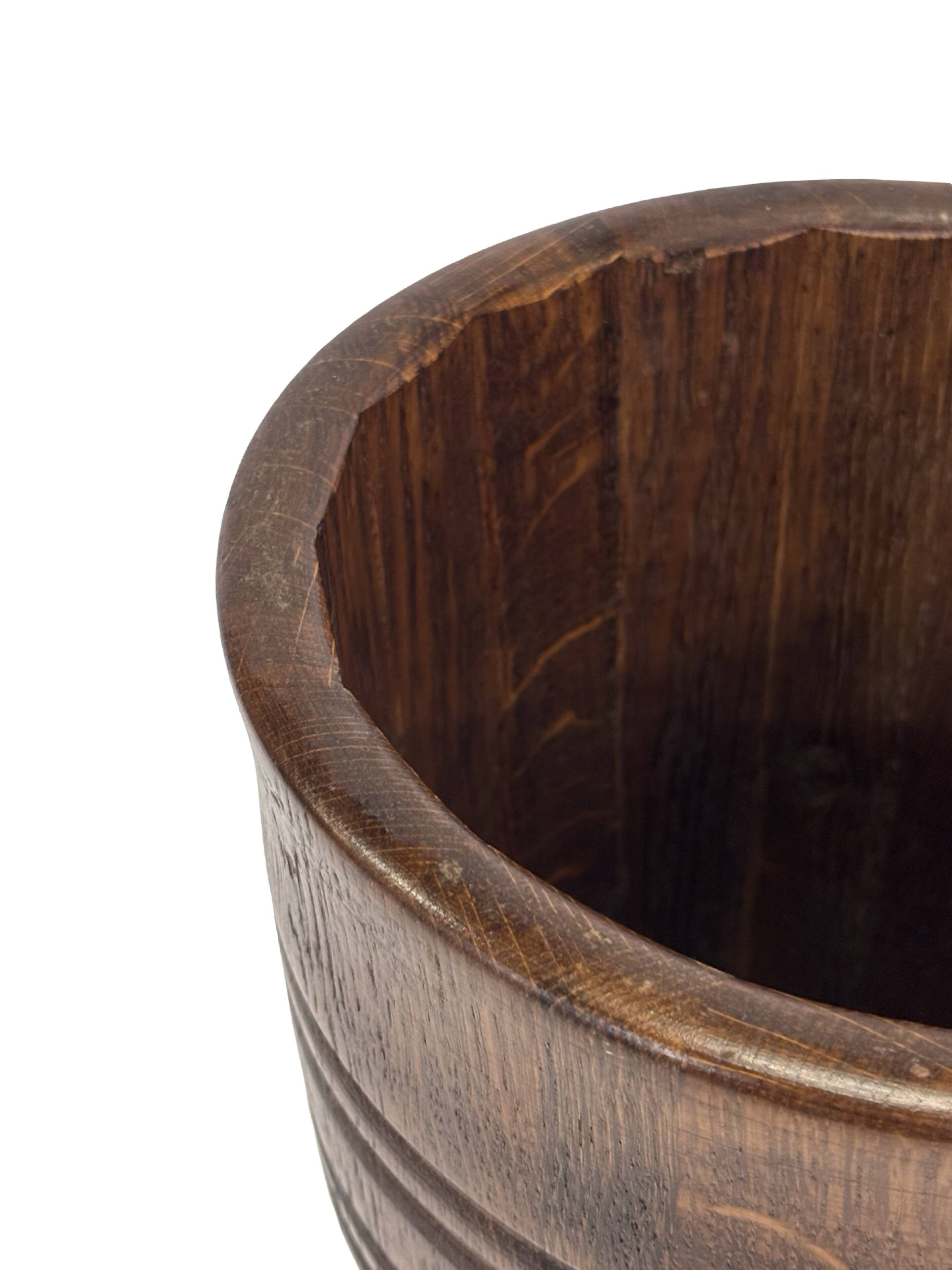 Vintage umbrella stand holder oak basket storage design 60's minimalist