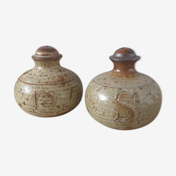 Sandstone salt and pepper shaker