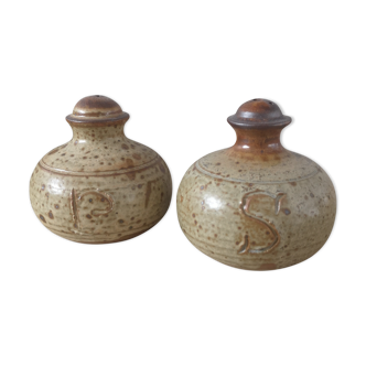 Sandstone salt and pepper shaker