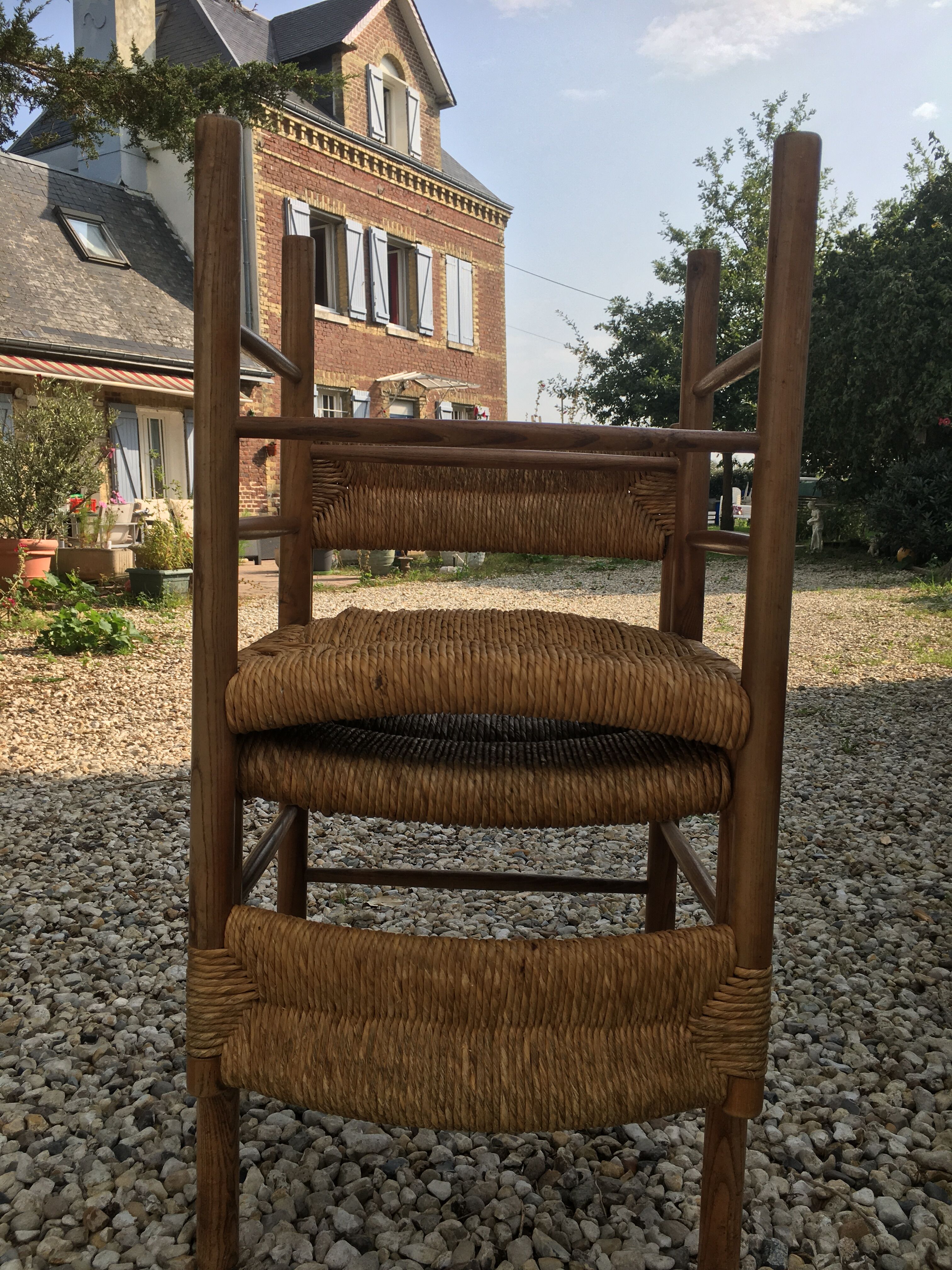 Lot of 4 chairs Dordogne of Robert Sentou 1960