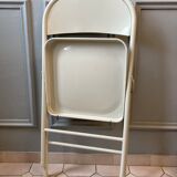 Duo de chaises pliantes en acier années 1980