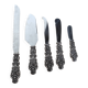 Set of 5 vintage silver-plated metal kitchen utensils