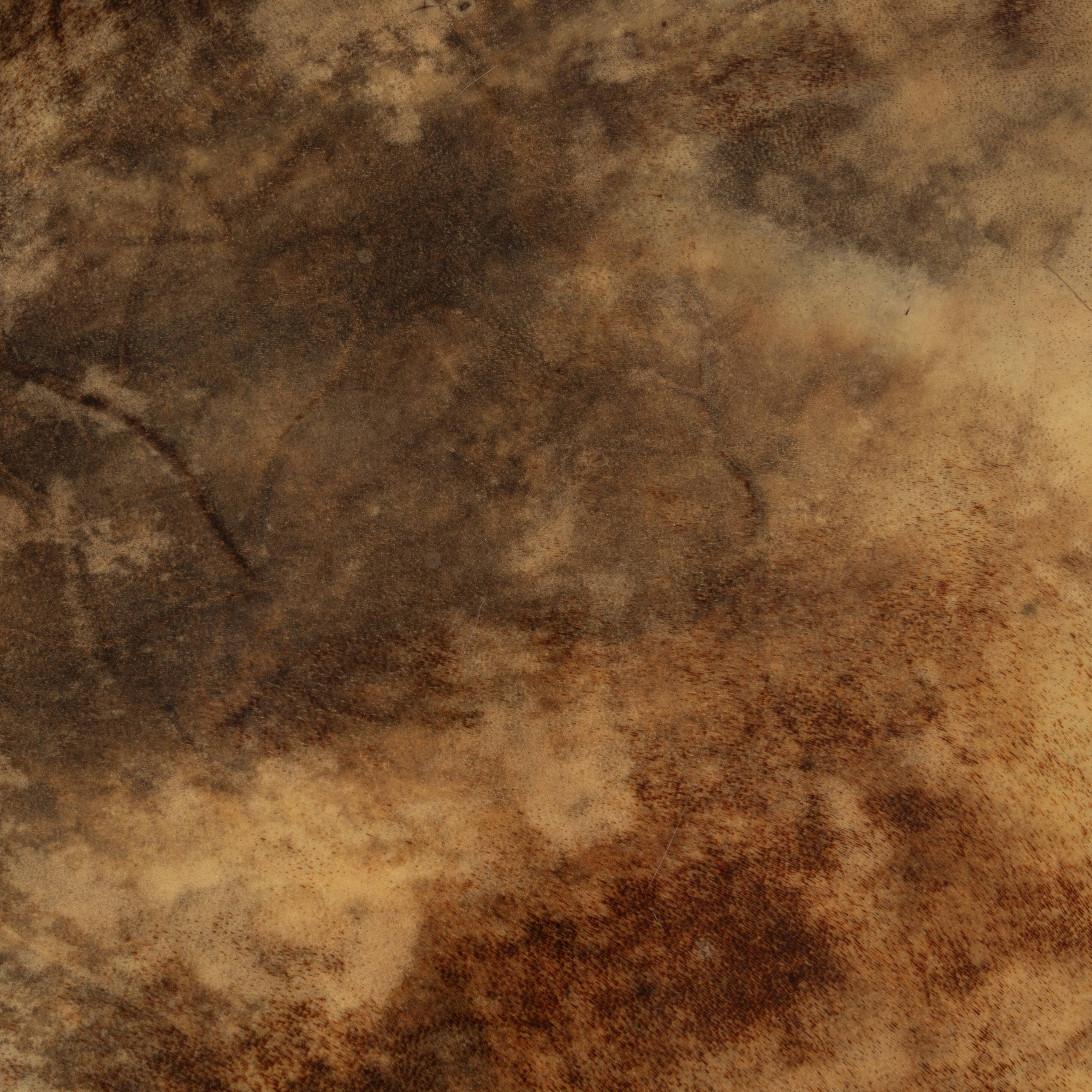 Rectangular parchment low coffee table by Aldo Tura 1950