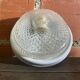 Vintage Round Ceiling Light Moulded Glass + White Metal Surround #D90