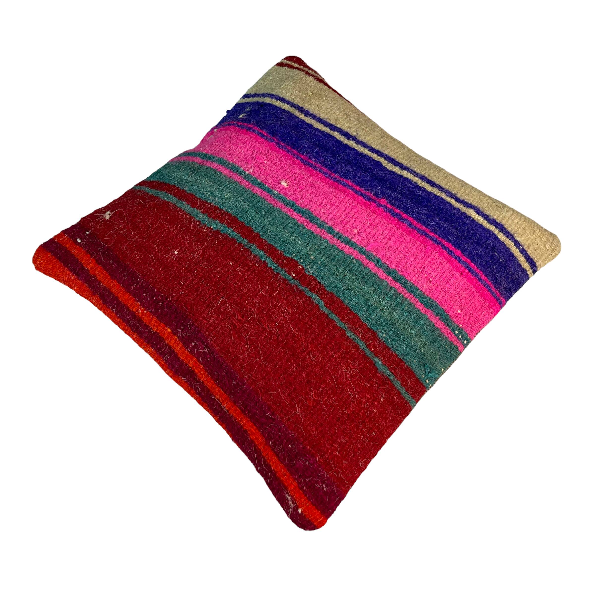 Vintage turkish kilim cushion cover , 40 x 40 cm