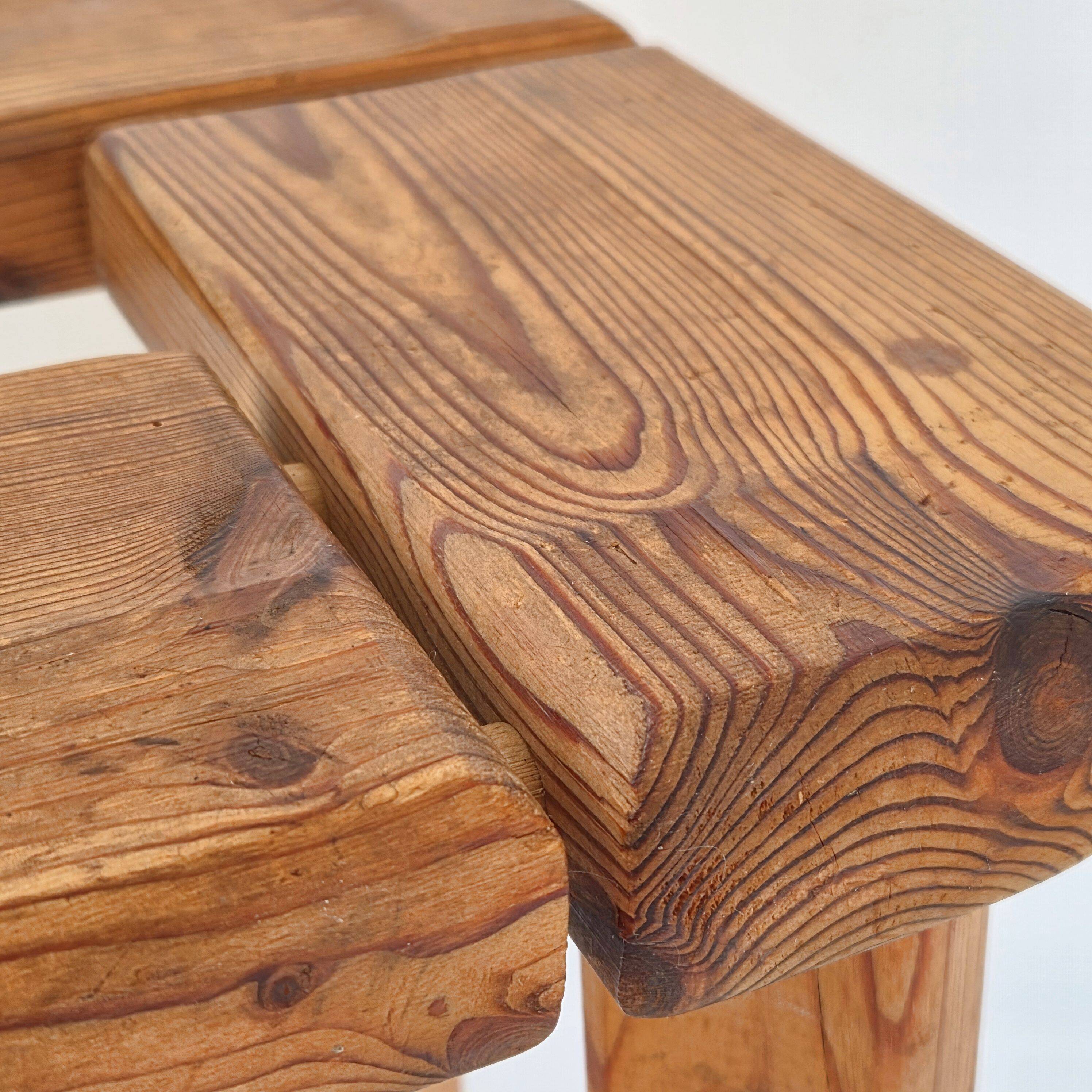 Vintage 1950s stool in pine by Olof Ottelin