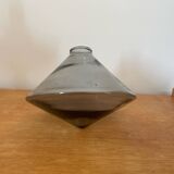 Smoked glass designer vase – Spinning top shape