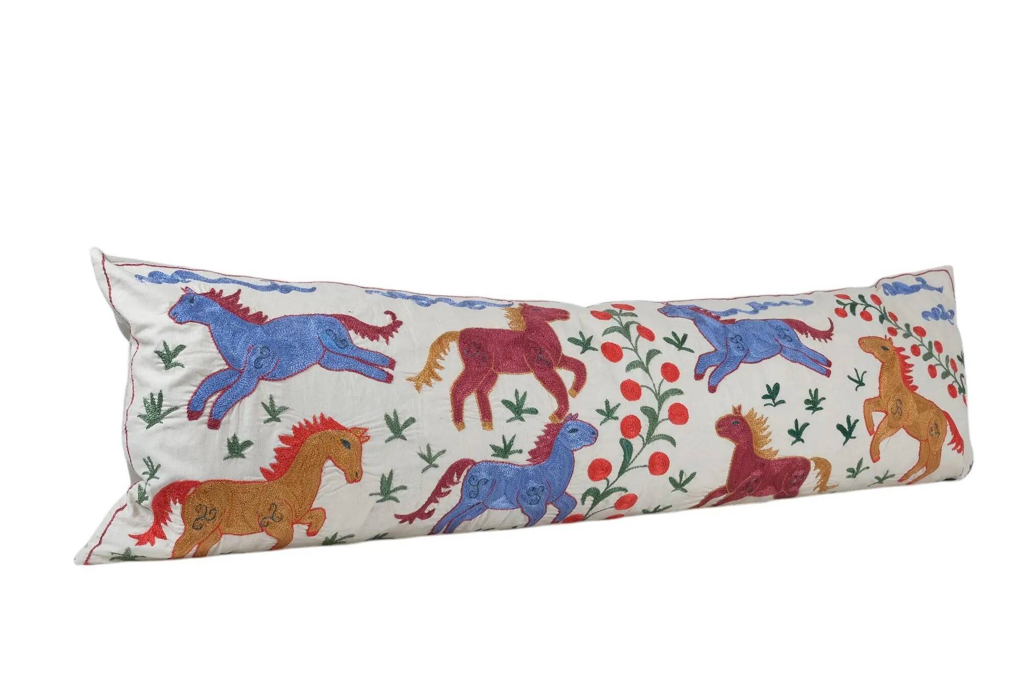Vintage embroidered cushion cover 46x150 cm