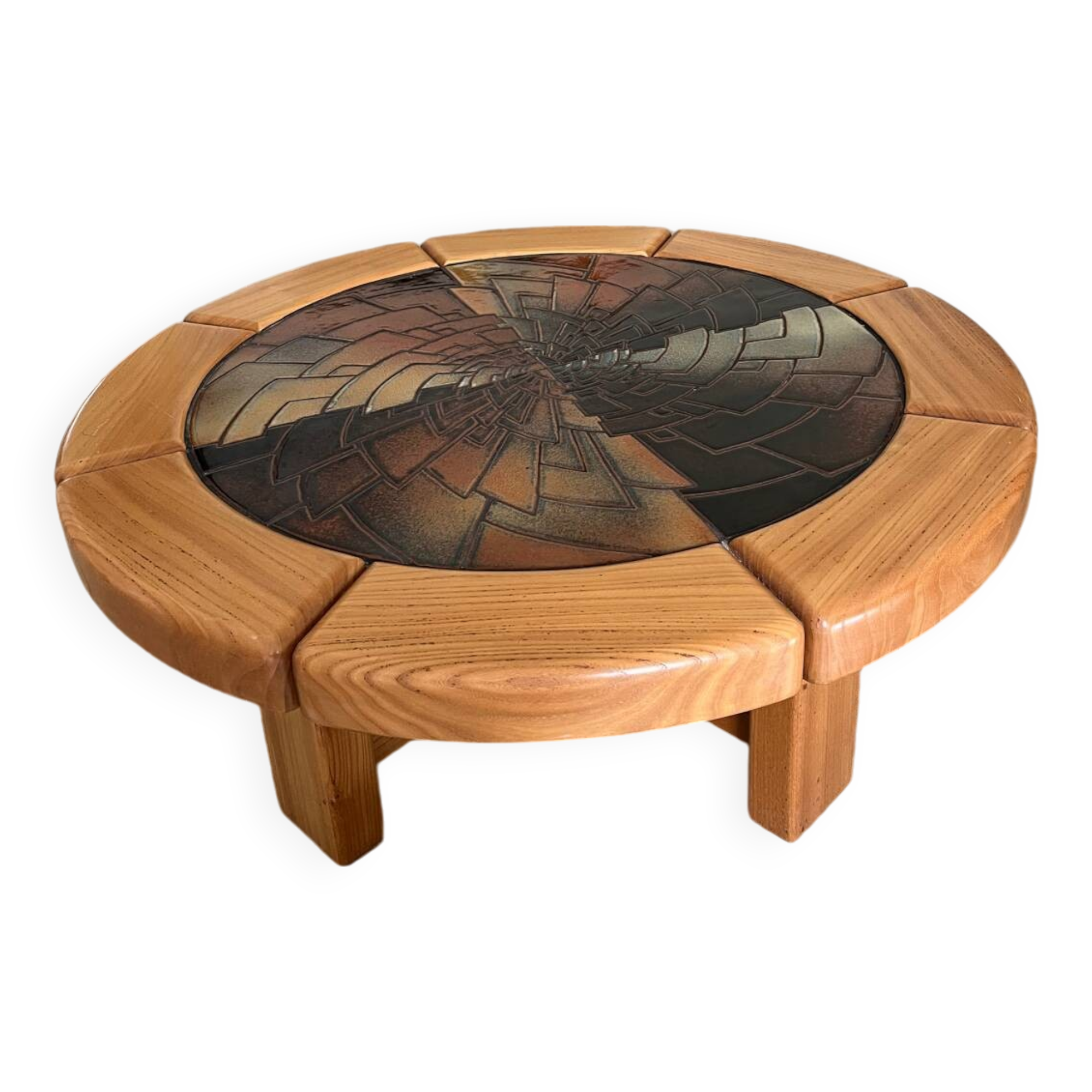 François Sénac solid elm coffee table