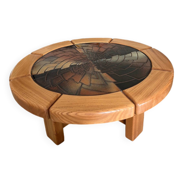 François Sénac solid elm coffee table