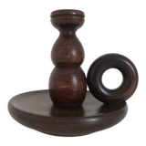 Vintage wooden bedroom candle holder
