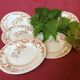 Set of 4 plates of old flat earth iron decor of vine leaf