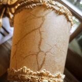 Double wall lamp in golden metal ears of wheat