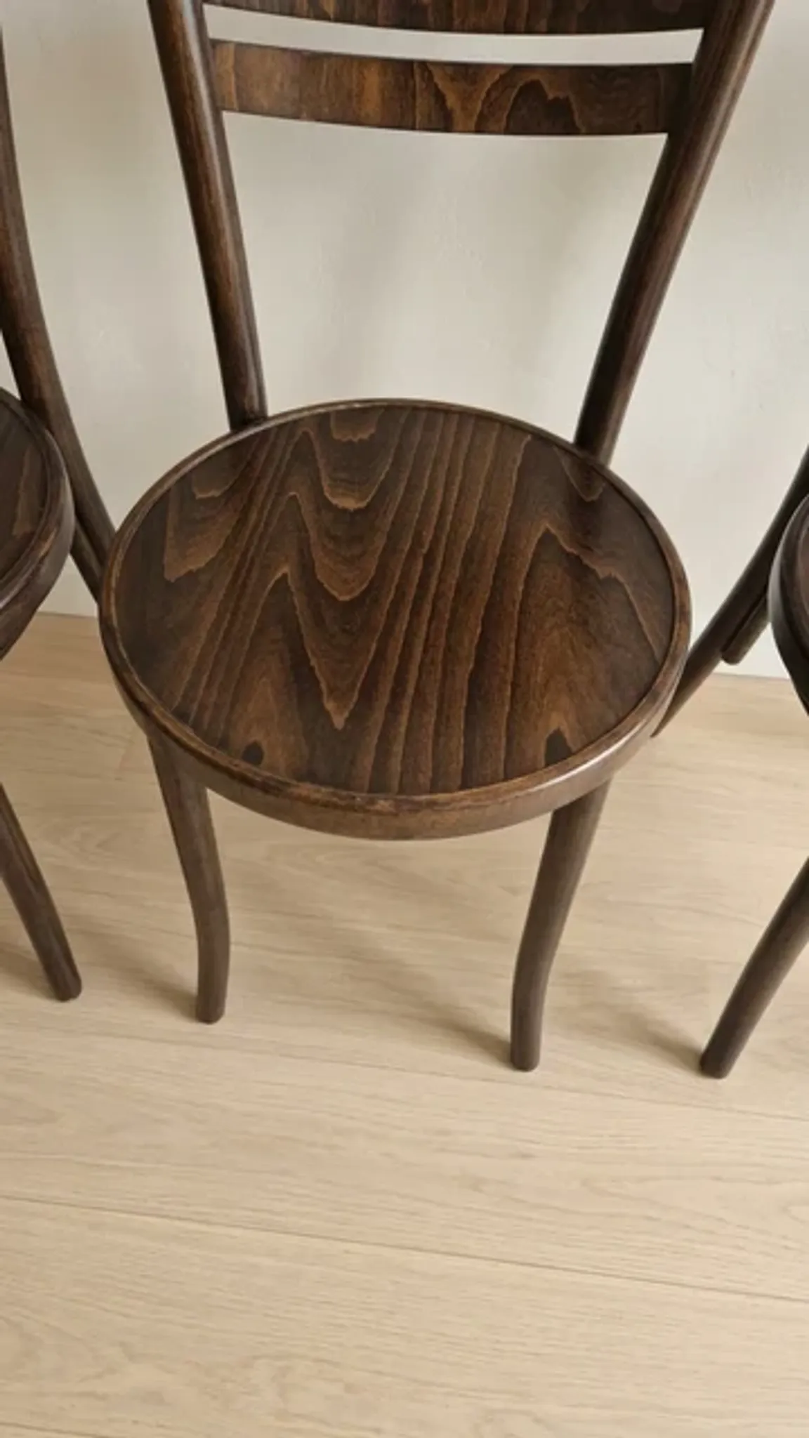 Set of 4 TON wooden dining chairs, 20th century, Czechoslovak, 90 × 46 cm