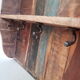 Wall shelf 3 shelves + 4 hooks cast iron in polychrome wood