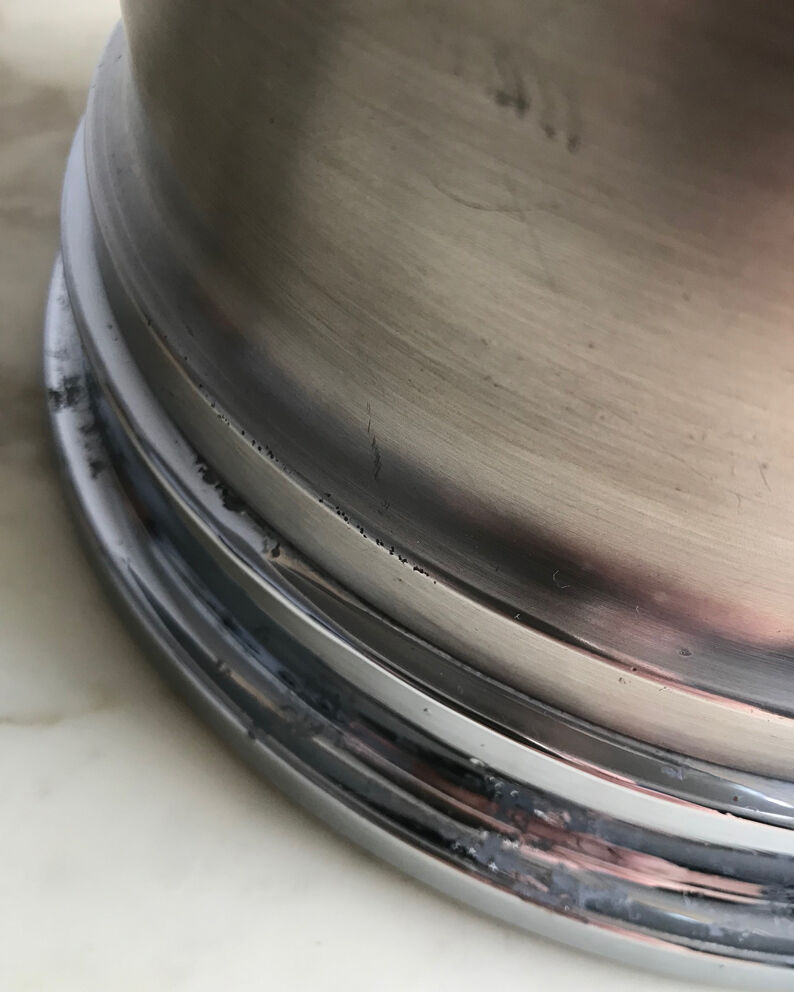 Matte metal and chrome lamp from the 1970s