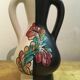 Black and white Vallauris vase, H. Caillet flower, vintage graphic 1960 1970
