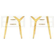 Pair of Contemporary Solid Wood and Glass Italian Bedside Tables by L.a. Studio