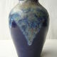 Vase en grès émaillé bleu Petit Masse Nièvre