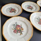 Set of 6 Digoin Sarreguemines dessert plates, Lorraine model