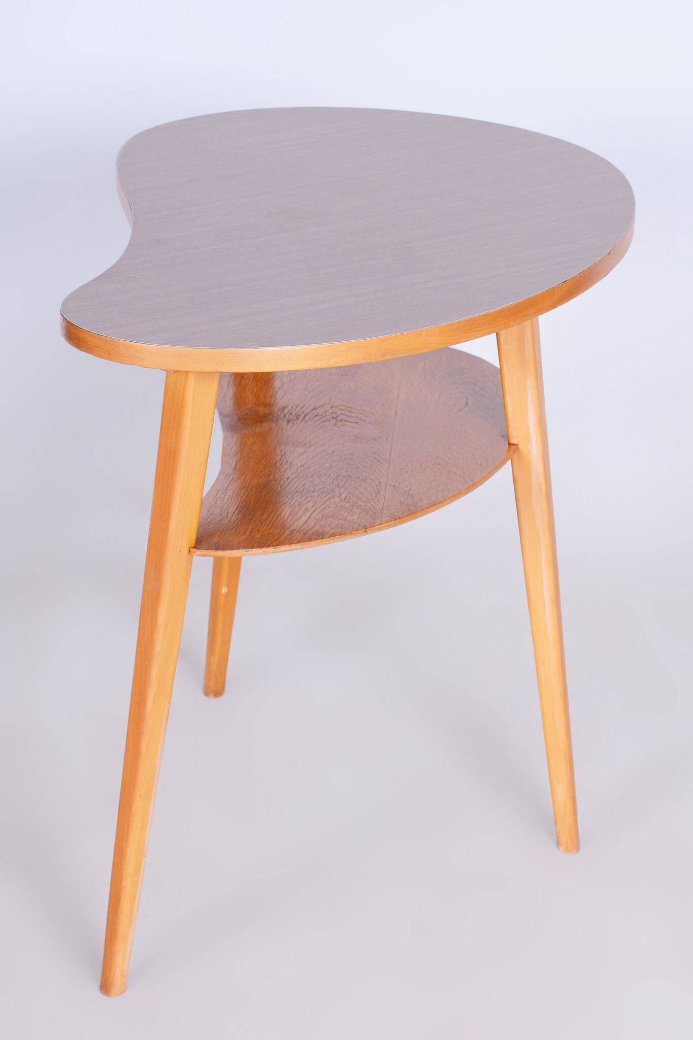 Original Beech MidCentury Small Table, Well Preserved Condition, Czechia, 1950s