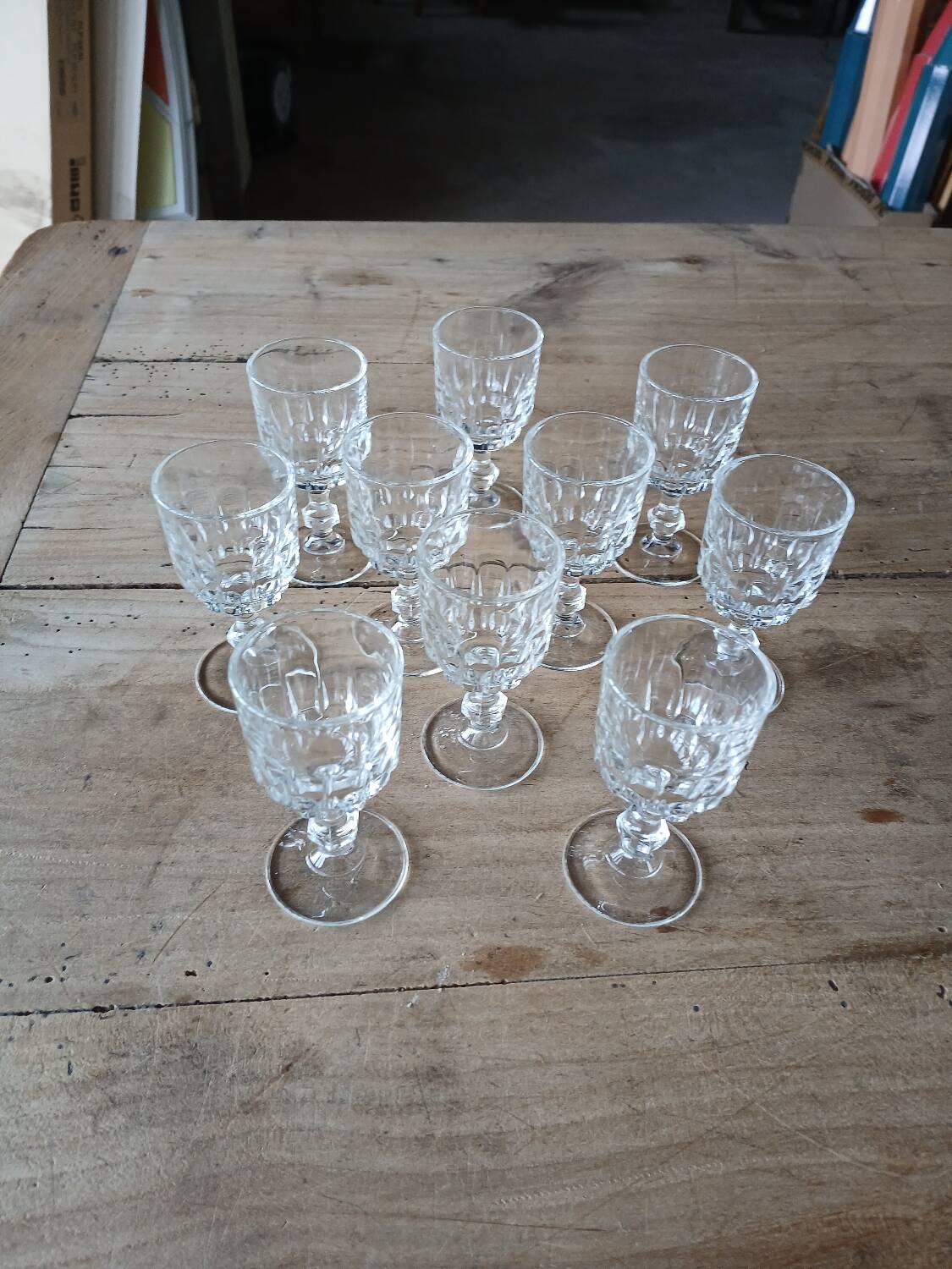 10 antique liqueur glasses