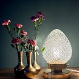 Vintage globe table lamp in diamond-point glass