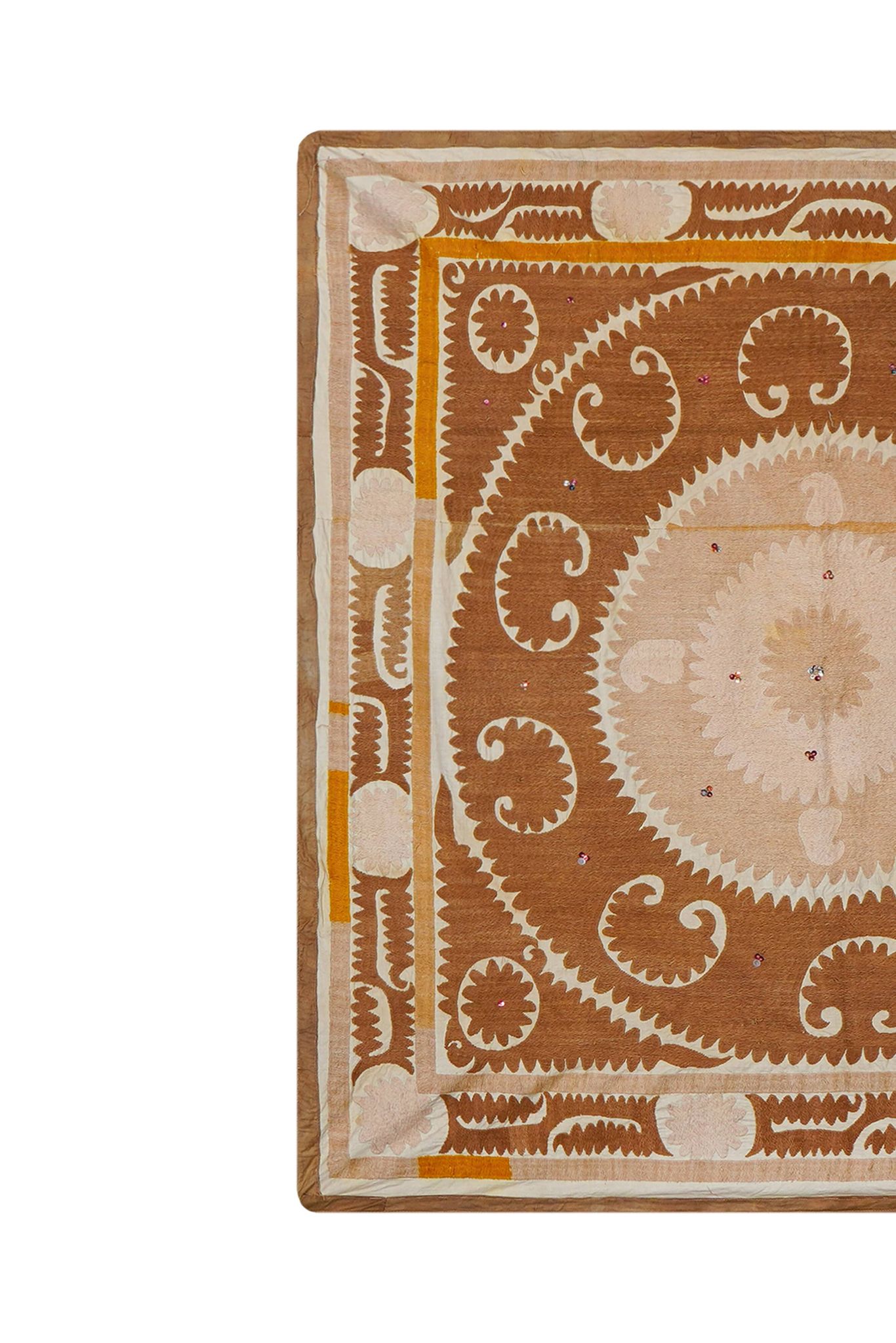 Tapis turc vintage noué à la main 132x135 cm
