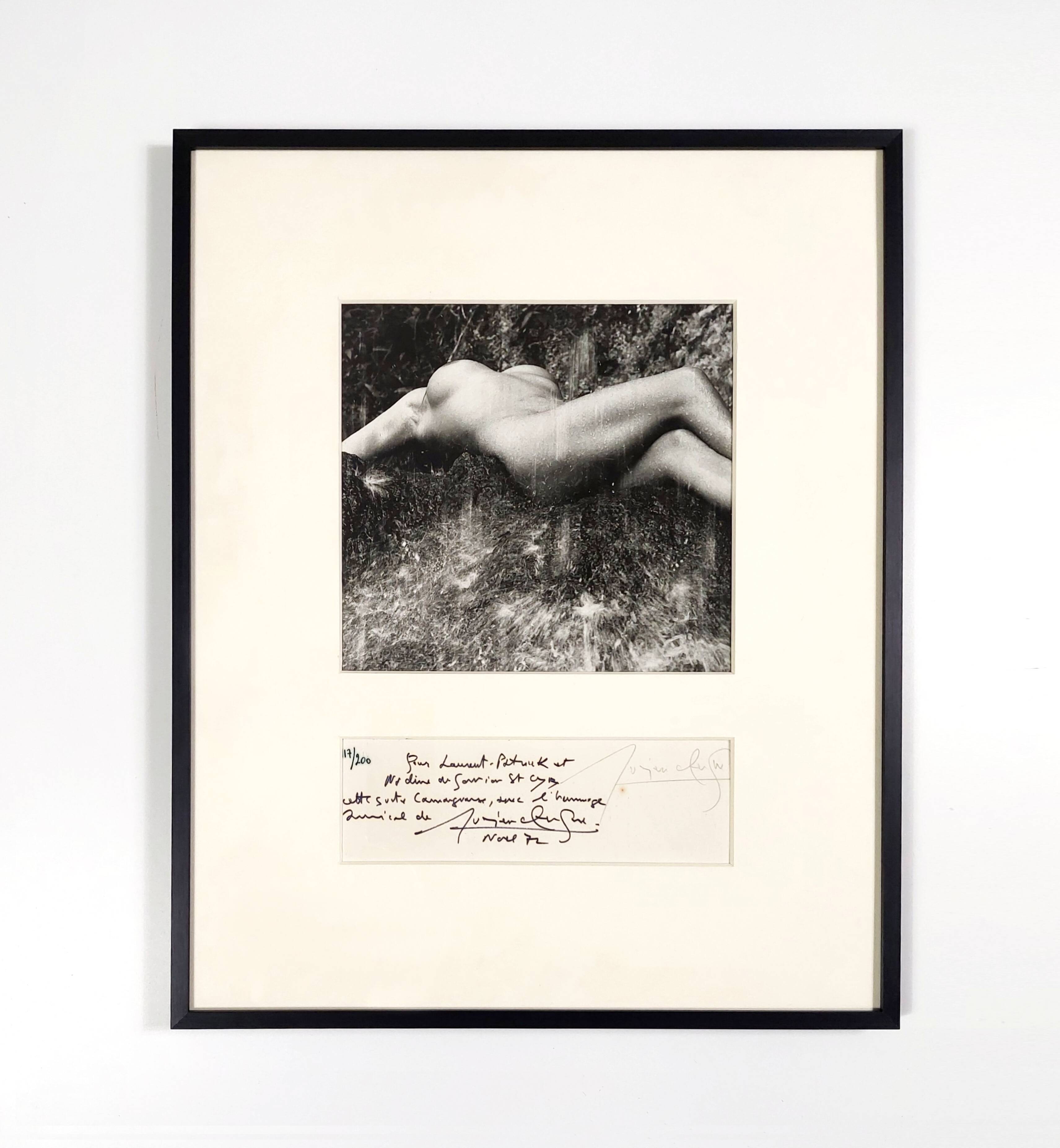 Photography, Lucien Clergue “naked woman under the waterfall”, silver print signed and dated