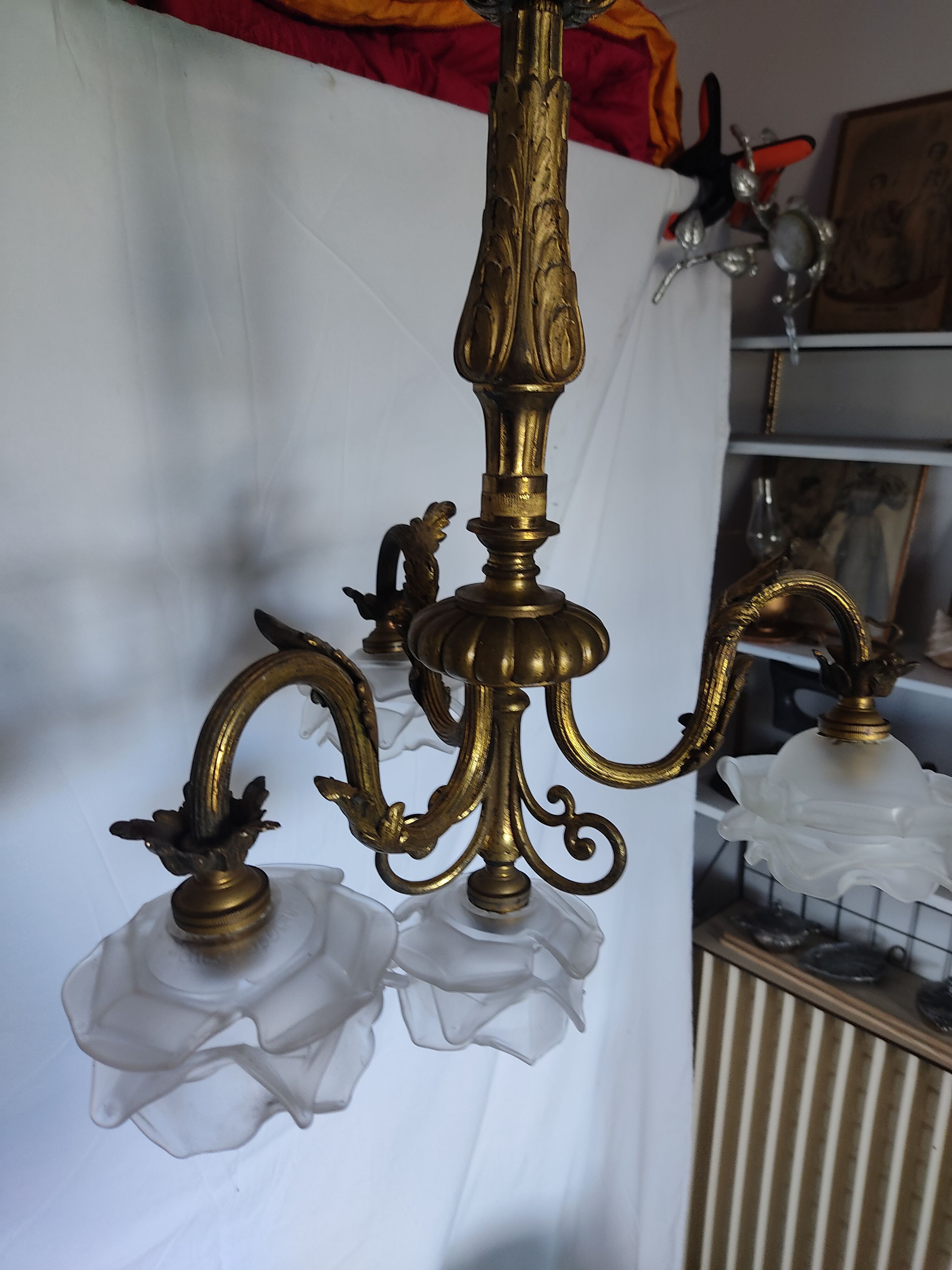 Chandelier bronze 4 lights