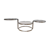Midcentury Swivel and Folding Chrome Coffee Table, Germany, 1970s