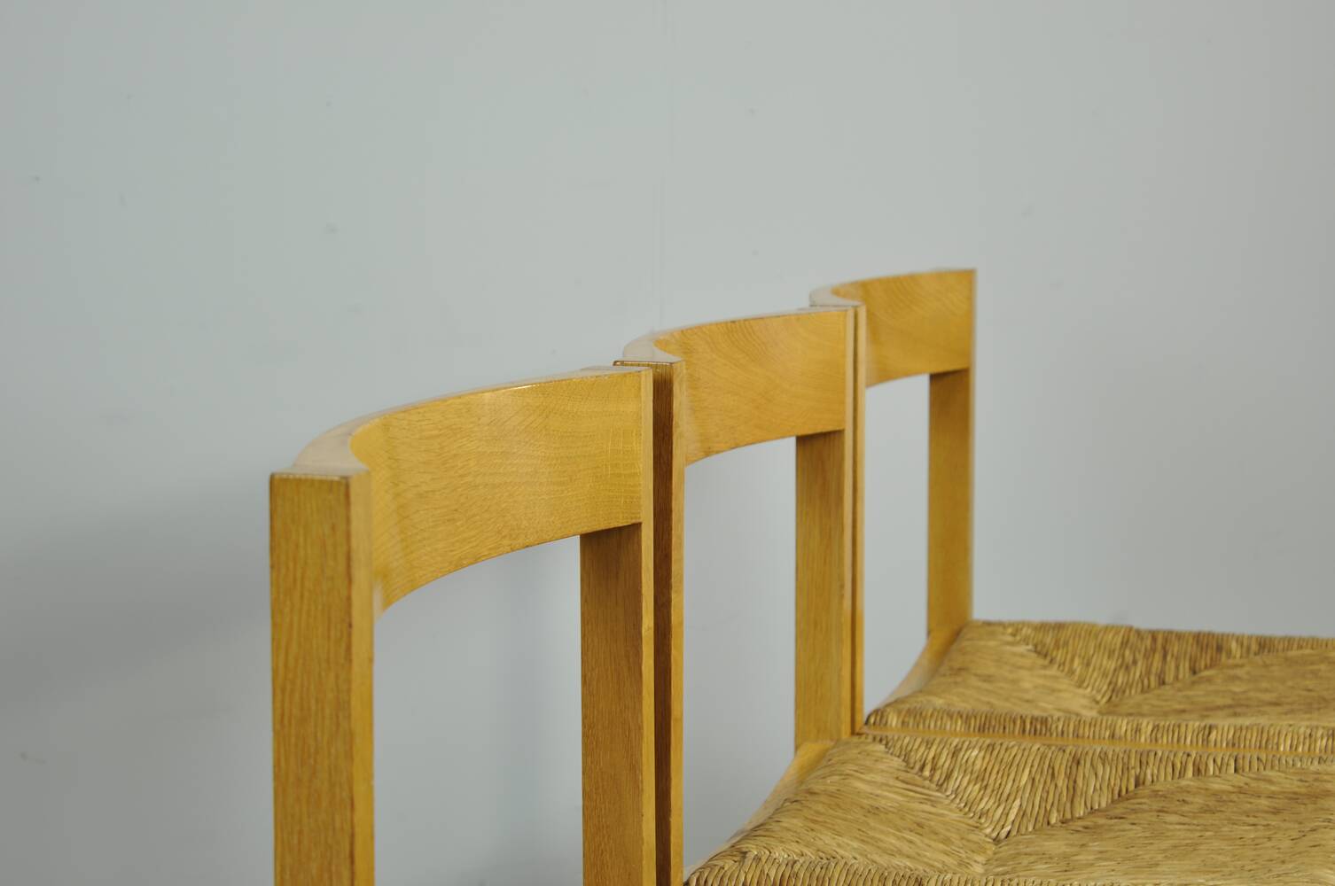 Chaises de salle à manger vintage en chêne et osier dutch design, gerard geytenbeek, années 1960