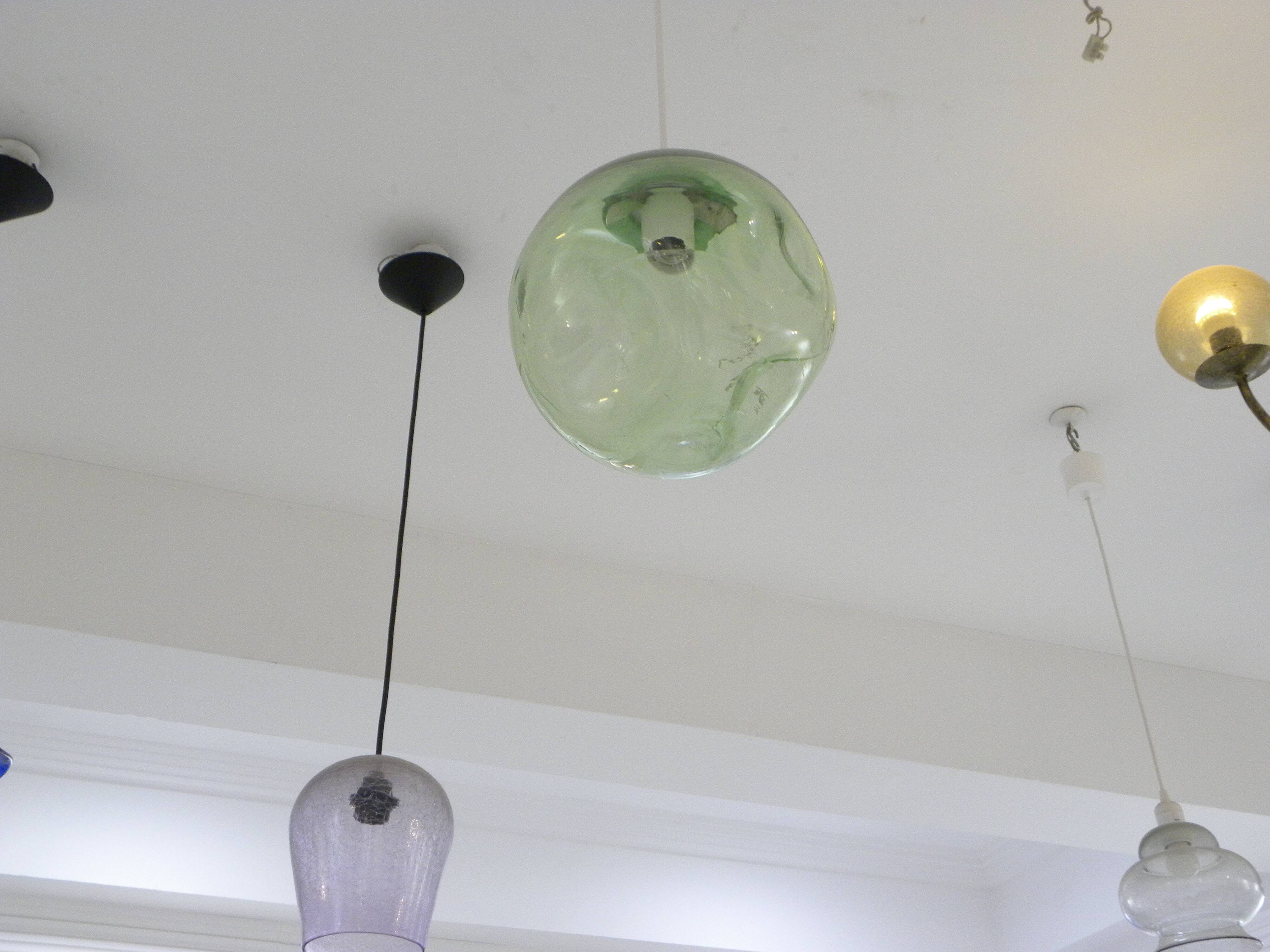 Suspended lamp, globe light fixture, authentic design, Scandinavian style.