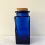 Bocal en verre bleu cobalt