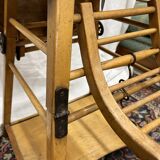 Chaise haute bébé en bois vintage