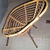 Armchair of child in rattan and metal, 70 years